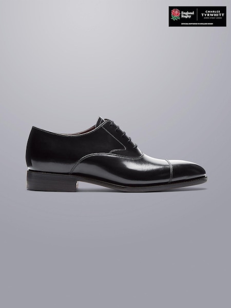 Charles Tyrwhitt Black High Shine Leather Made In England Oxford Shoes (N62572) | £230