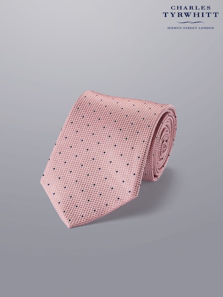 Charles Tyrwhitt Pink Spot Silk Stain Resistant Tie (N62596) | £35