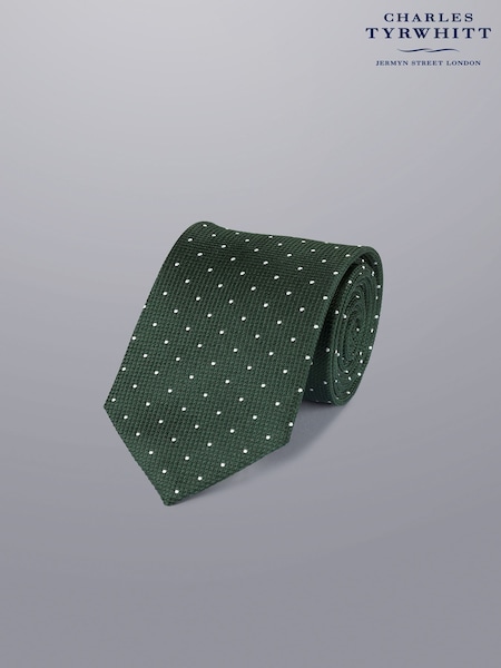 Charles Tyrwhitt Green Silk Stain Resistant Tie (N62615) | £35