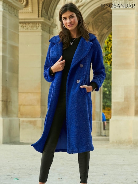 Sosandar Blue Borg Coat (N62635) | £104
