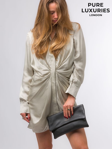 Pure Luxuries London Amelia Nappa Leather Clutch Bag (N63667) | £39