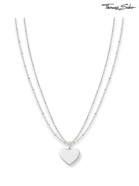 Thomas Sabo Silver Engravable Heart Necklace: A Romantic Token of Love (N64721) | £100