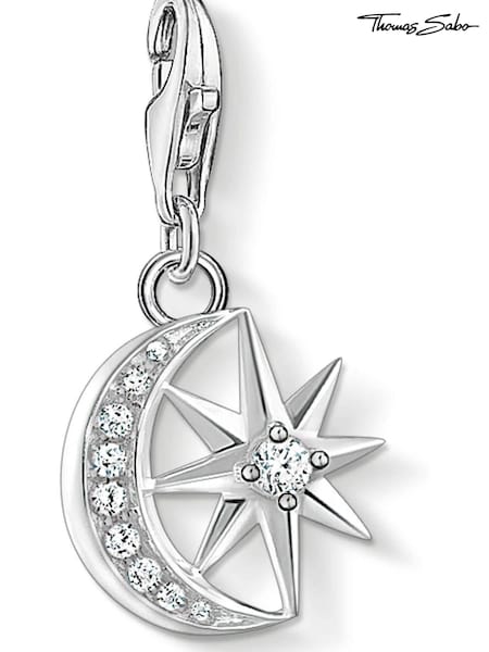 Thomas Sabo White Dreamy Star & Moon Charm Pendant (N64780) | £35