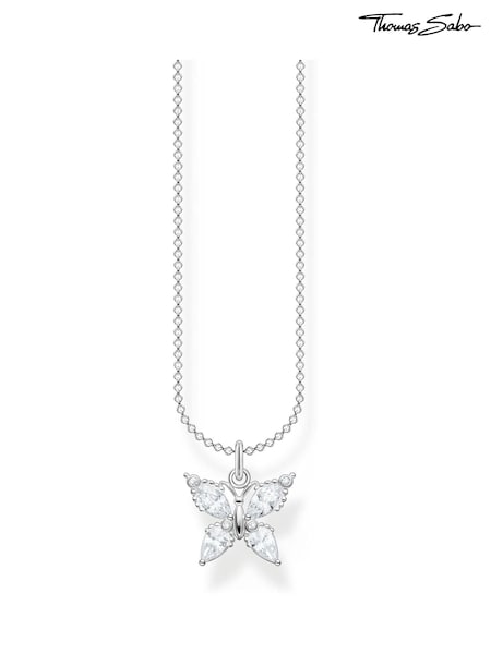 Thomas Sabo Silver Zirconia Butterfly Necklace (N64841) | £90