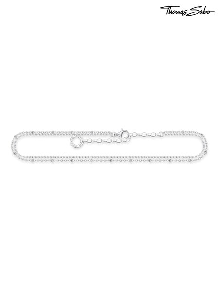Thomas Sabo Silver Sterling Silver Double Row Anklet (N64871) | £55