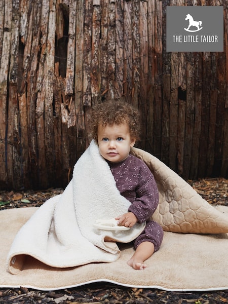 The Little Tailor Quilted Reversible Sherpa Fleece Lined Baby Blanket (N65209) | £29