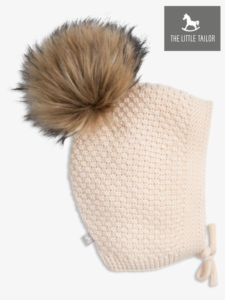 The Little Tailor Baby Pom Pom Textured Knitted 100% Cotton Hat (N65215) | £17