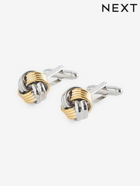 Silver/Gold Knot Cufflinks (N65342) | £12