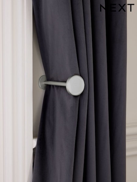 Brushed Silver Next Set of 2 Stud Curtain Holdbacks (N65868) | £18