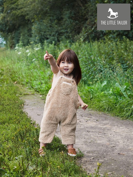 The Little Tailor Sherpa Fleece Cosy Baby Dungaree (N65895) | £29