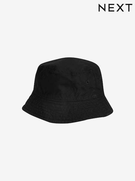Black 100% Cotton Canvas Bucket Hat (3mths-16yrs) (N66054) | £6 - £10
