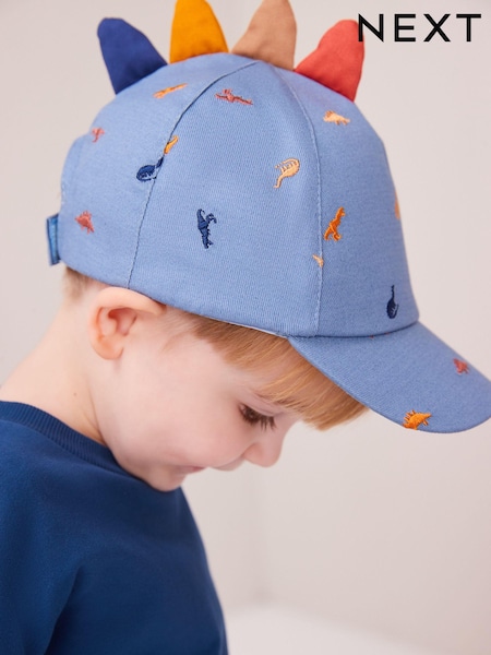Blue Embroidered Dinosaurs Baseball Cap (3mths-10yrs) (N66099) | £8 - £10