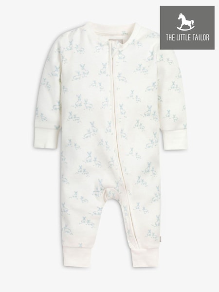 The Little Tailor Baby Front Zip Soft 100% Cotton Sleepsuit (N66123) | £21