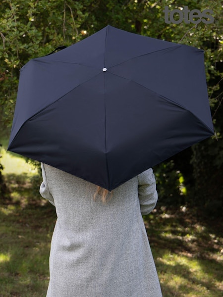 Totes Navy Blue Eco Xtra Strong Mini Plain Umbrella (N66226) | £26