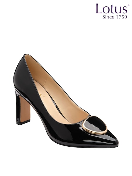 Lotus Black Pointed Toe Court Shoes (N66283) | £65