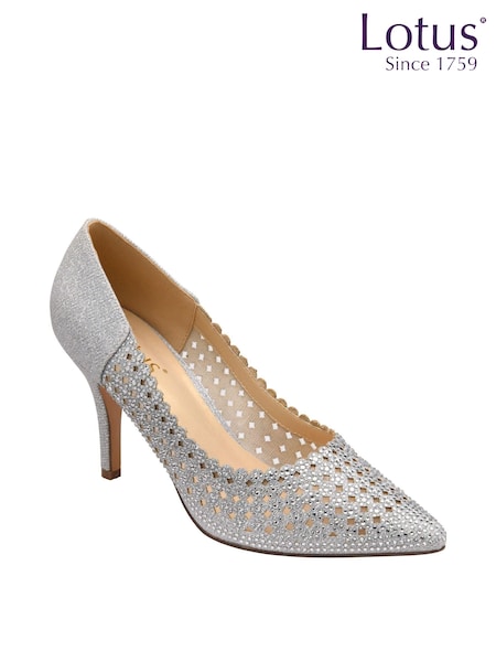 Lotus Silver Stiletto-Heel Pointed Toe Court Shoes (N66286) | £65