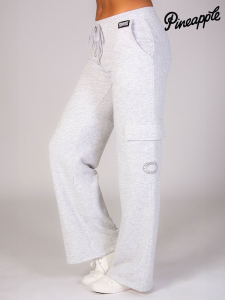 Pineapple Grey Womens Cargo Wide Leg Joggers (N66427) | £36