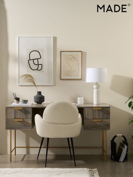 MADE.COM Grey Haines Storage Desk (N66501) | £799