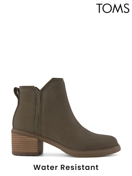 TOMS Hailey Black Boots in Water Resistant Leather (N66752) | £130