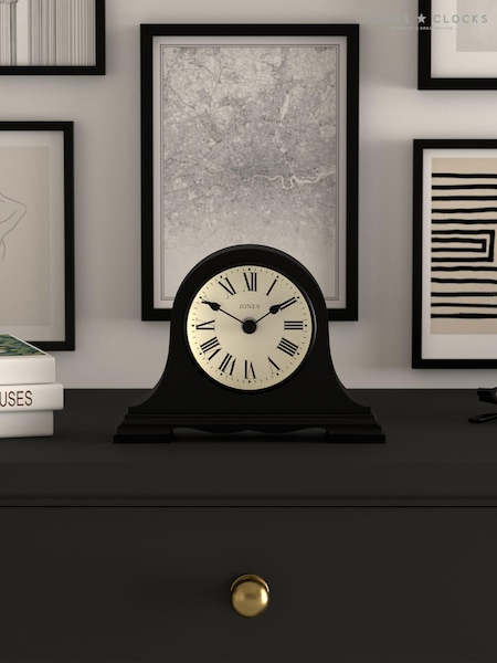 Jones Clocks Black Speakeasy Roman Numeral Mantel Clock (N66761) | £25