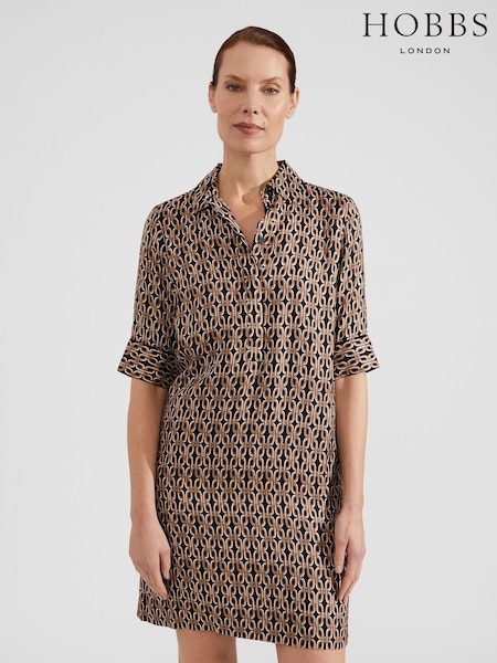 Hobbs Brown Marciella Dress (N66861) | £129