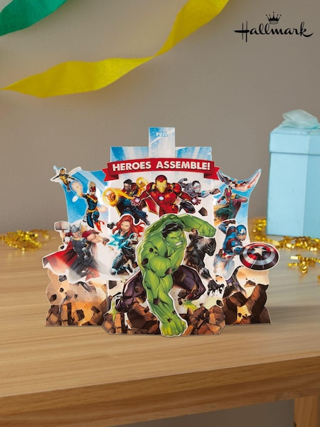 Hallmark Green Birthday Card 3D Pop-out Marvel Avengers Design (N66874) | £4.50