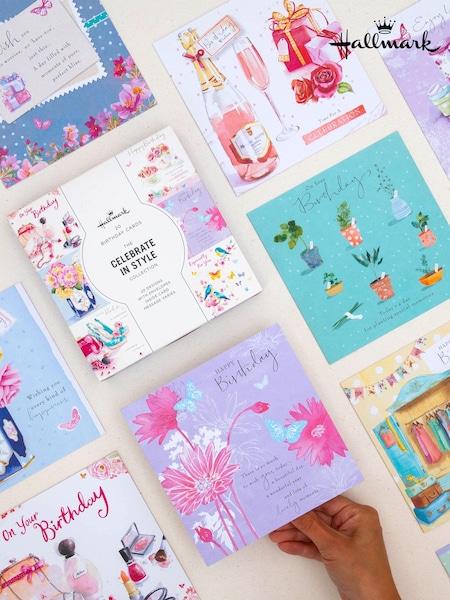 Hallmark Pink 20 Pack Birthday Cards In Floral Designs (N66908) | £15