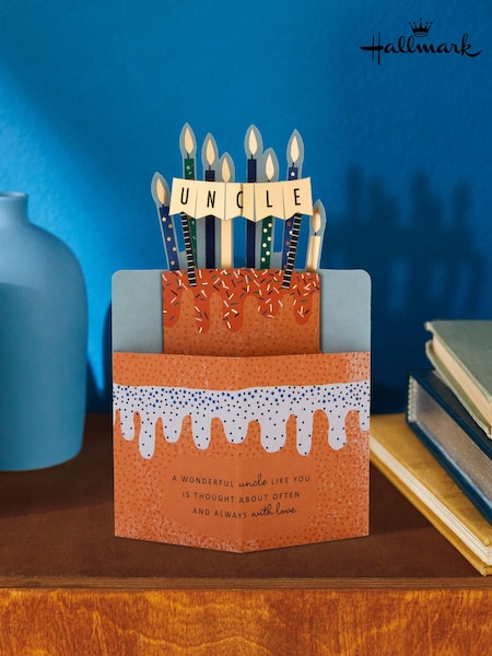 Hallmark Orange Birthday Card for Uncle 3D Cake & Candles Design (N66910) | £4.50