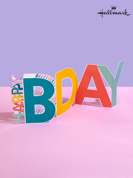 Hallmark Blue Birthday Card 3D Pop Up Letters Design (N66915) | £6