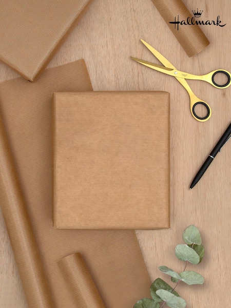 Hallmark Brown 9M Pack of 3 Kraft Wrapping Paper (N66946) | £10