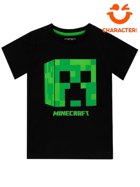 Character Black 100% Cotton Minecraft Creeper T-Shirt (N67556) | £13
