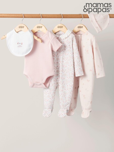 Mamas & Papas Pink 5 Piece Floral Starter Set (N67720) | £29