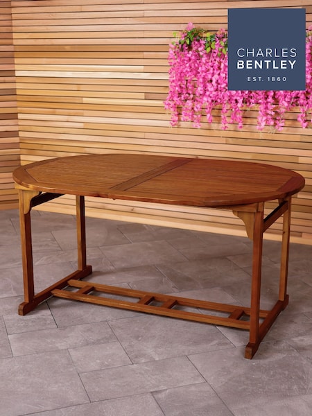 Charles Bentley Natural Garden Acacia Hardwood Oval Extendable Table (N67816) | £260