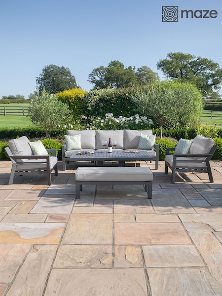 Maze Dove Grey Garden New York 5 Seater Sofa Set (N68188) | £1,799