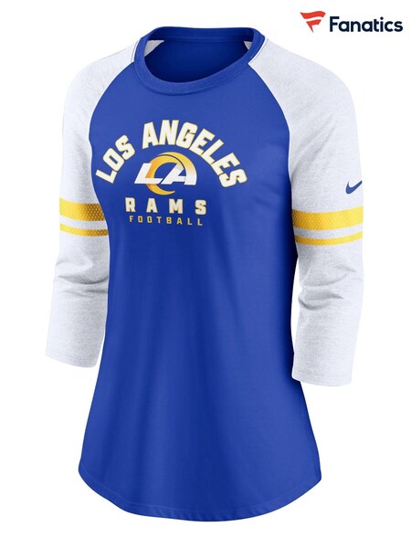 Fanatics Blue NFL Los Angeles Rams 3/4 Sleeve Fashion Top Womens (N68542) | £35