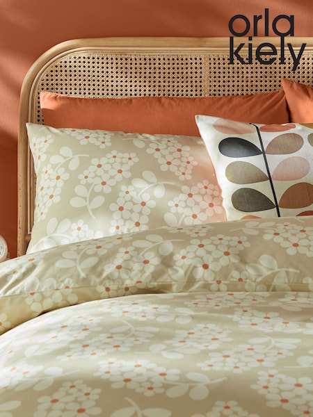 Orla Kiely Taupe 100% Cotton Wisteria Duvet Cover And Pillowcase Set (N68991) | £50 - £90