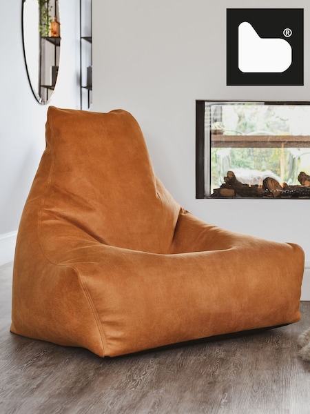 Extreme Lounging Tan Mighty B Bag Luxury Indoor Faux Leather Bean Bag (N69296) | £160