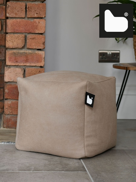 Extreme Lounging Latte B Box Luxury Indoor Faux Leather Cube Bean Bag (N69326) | £80