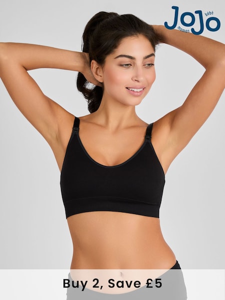 JoJo Maman Bébé Black Emma-Jane Padded Seamless Maternity & Nursing Bra (N70836) | £20