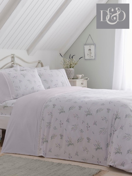Dreams & Drapes Lilac Chloe Lace Detail Duvet Cover Set (N70885) | £25 - £45