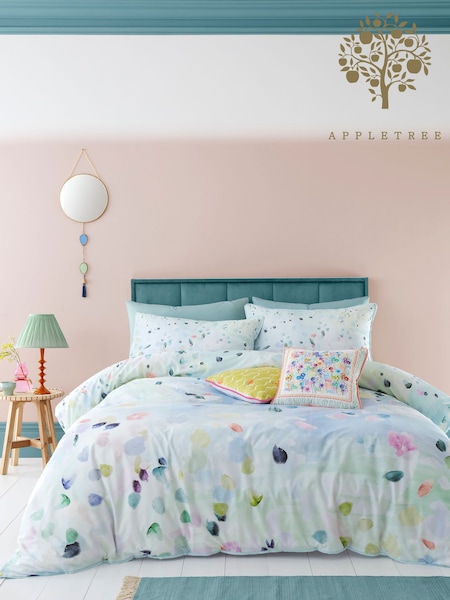 Appletree Duck Egg Alfresco 100% Cotton Duvet Cover Set (N70910) | £35 - £65