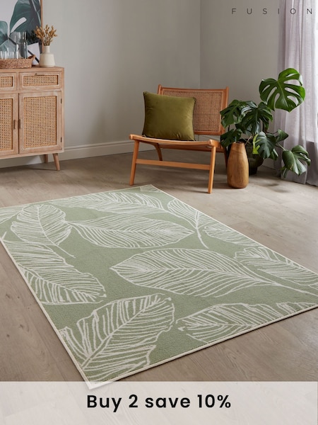 Fusion Green Matteo Washable Rug (N70938) | £60