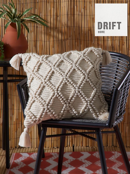 Drift Home Natural Alda Outdoor Textured Filled Cushion (N70979) | £16