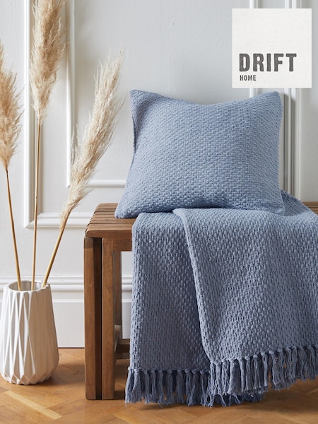 Drift Home Blue Hayden Filled 100% Cotton Cushion (N70991) | £16