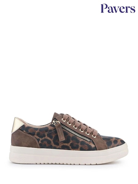 Brown Leopard - Pavers Chunky Platform Trainers