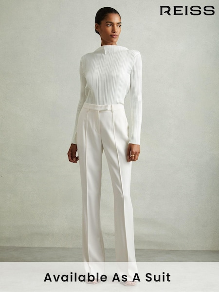 Reiss Cream Millie Flared Suit Trousers (N71518) | £168