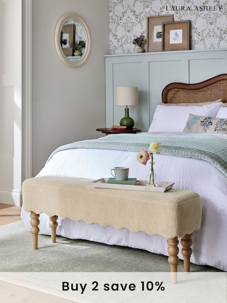 Laura Ashley Baron Chenille Hazelnut Bench (N72371) | £199