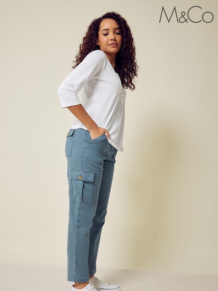 M&Co Blue Airforce Cargo Trousers (N72589) | £34