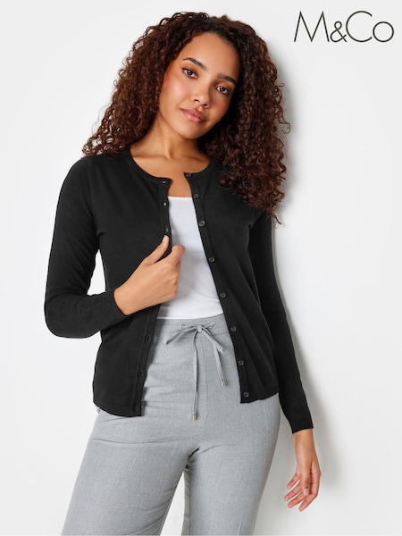 M&Co Black Button Down Cardigan (N72592) | £27