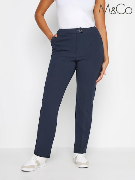 M&Co Blue Petite Tapered Trousers (N72604) | £34